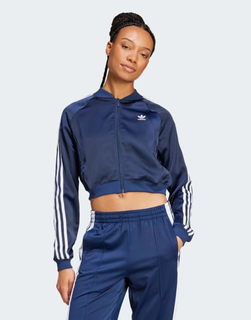 adidas Originals - Adicolor - Indigoblå træningsjakke i satin