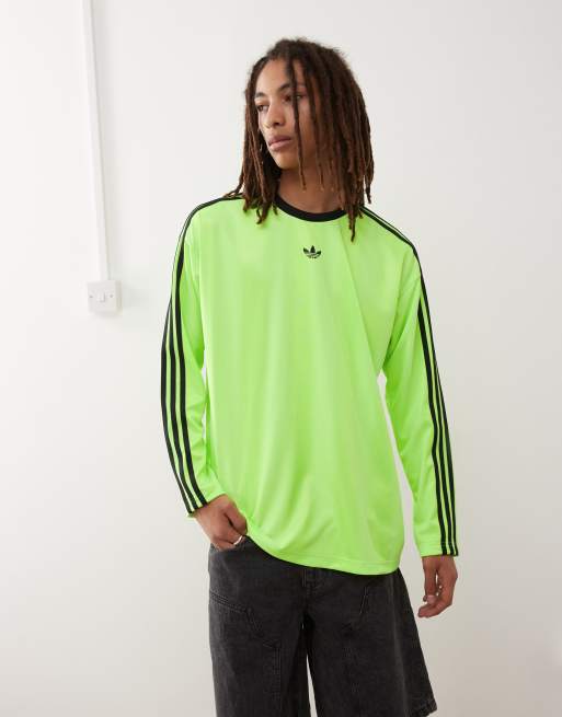 adidas Originals Adicolor jacquard long-sleeve jersey in green and