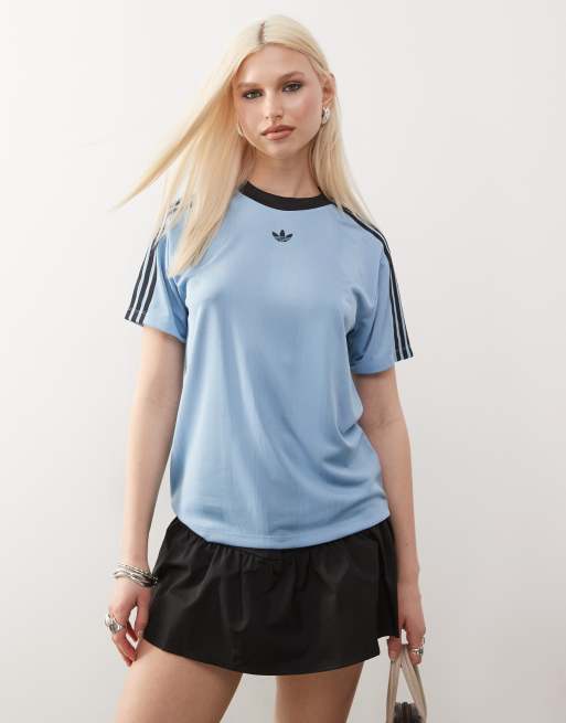 adidas Originals Adicolor jacquard T-shirt in blue