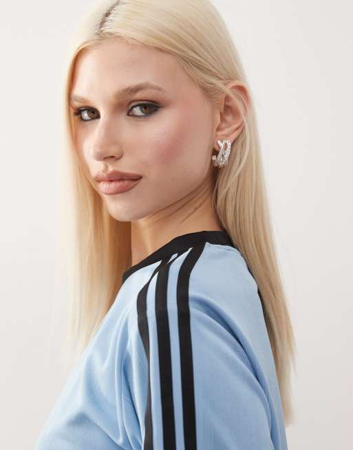 adidas Originals Adicolor jacquard T-shirt in blue