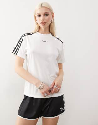 жаккардовая футболка adidas Originals Adicolor белого цвета