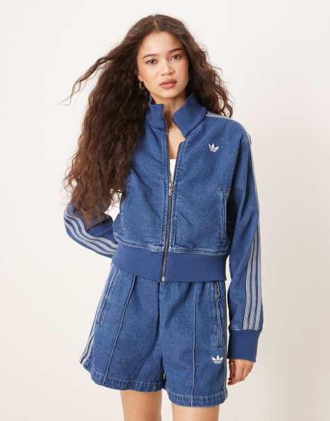 adidas Originals - Adicolor - Jaren 90 denim trainingstop in blauw - view 1