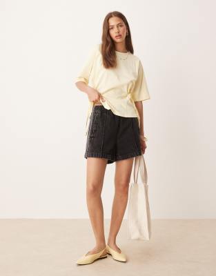 adidas Originals - Adicolor - Jeans-Shorts im 90er-Stil in Schwarz
