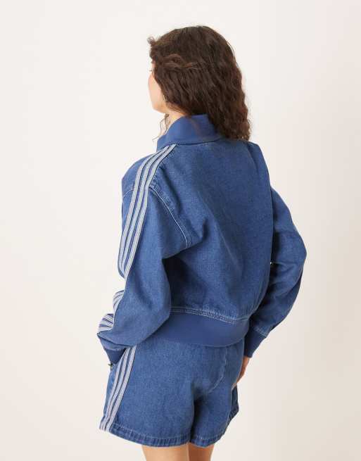 adidas Originals – Adicolor – Jeans-Trainingsoberteil im 90er-Stil in Blau, 4 von 4