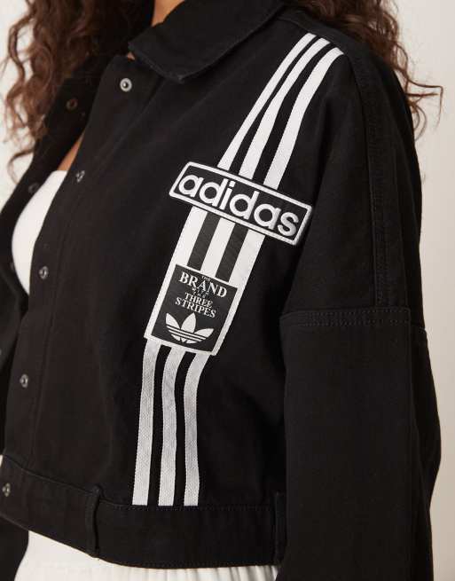 adidas Originals – Adicolor – Jeansjacke in Schwarz | ASOS