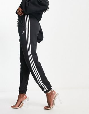 adidas Originals adicolor three stripe cuffed joggers in black - ASOS Price Checker