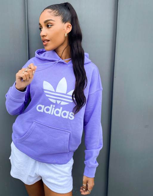 adidas Originals – adicolor | ASOS Kapuzenpullover großem Logo Lila mit – in