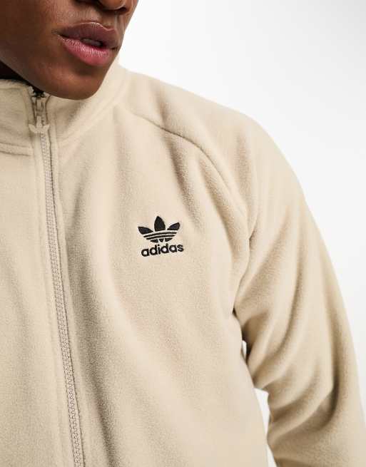 adidas Originals adicolor Klassische Fleece Jacke in Beige mit
