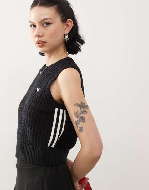 adidas Originals Adicolor knitted sweater vest in black - view 1
