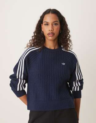 adidas Originals Adicolor knitted sweatshirt in navy