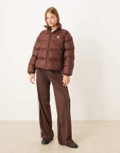 adidas Originals – Adicolor – Kurze Pufferjacke in Braun - view 1