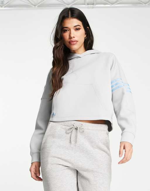 adidas Originals adicolor Kurzer Kapuzenpullover in Grau ASOS