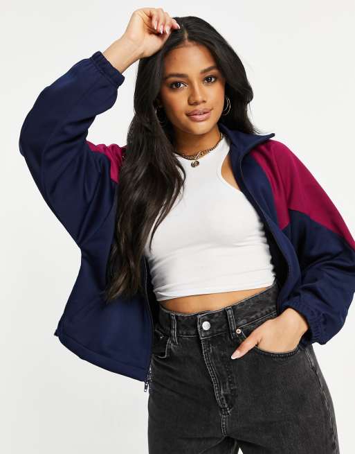 adidas Originals adicolor large logo block color track top in navy | ASOS