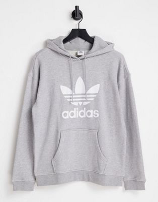 adidas Originals adicolor large logo hoodie in grey