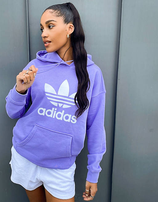 adidas Originals adicolor large logo hoodie in purple