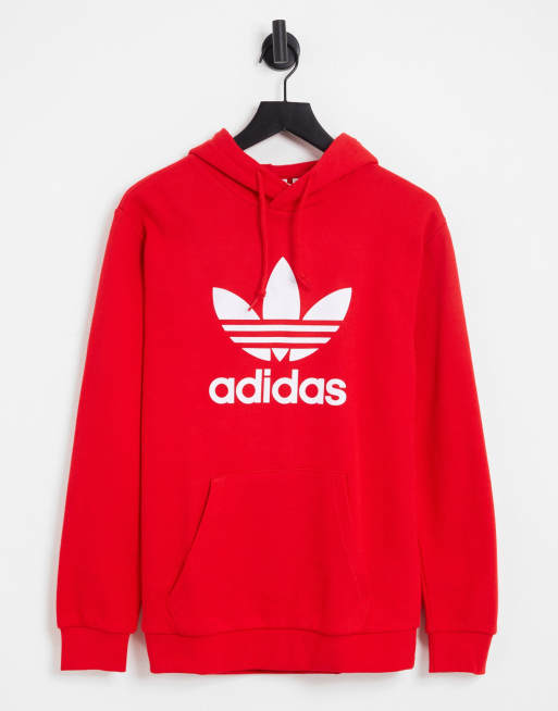 Adidas large logo hoodie red shop
