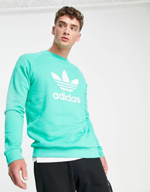 adidas Originals adicolor large logo sweatshirt in hi res green ASOS