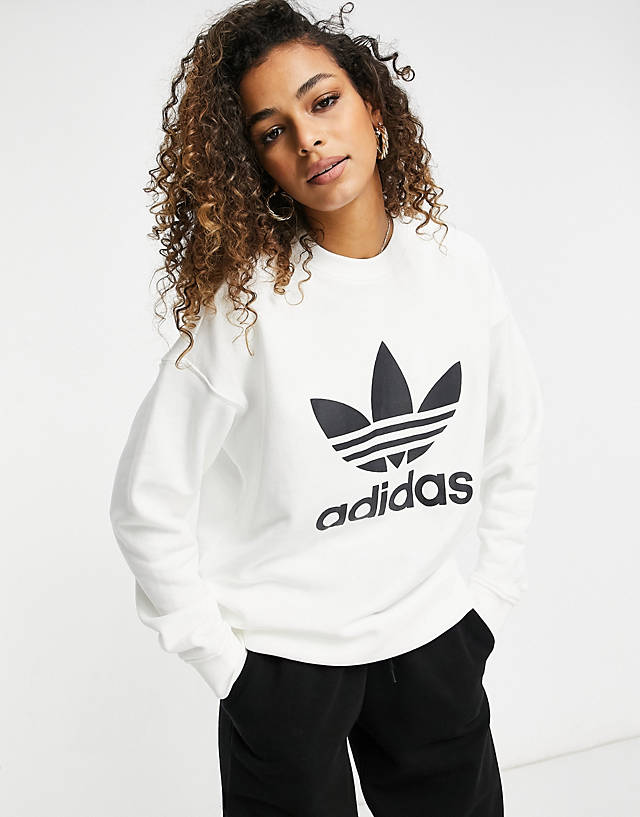 adidas Originals - adicolor large logo sweatshirt in white