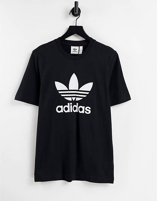  adidas Originals adicolor large logo t-shirt in black 