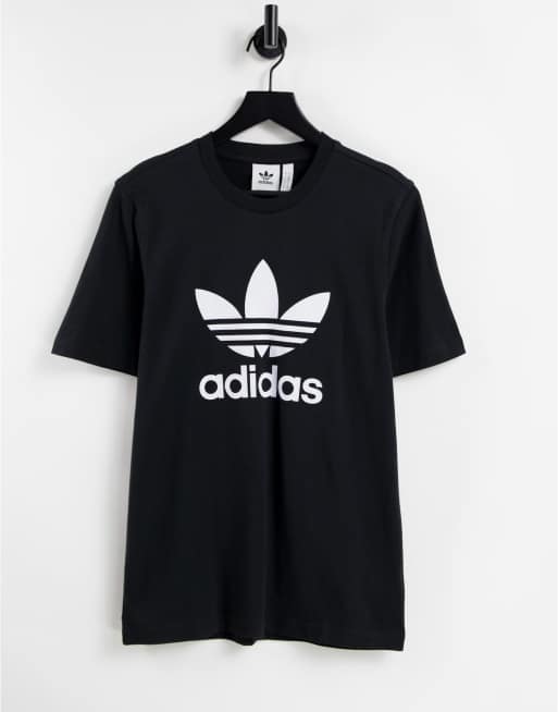 adidas Originals adicolor large logo t-shirt in black