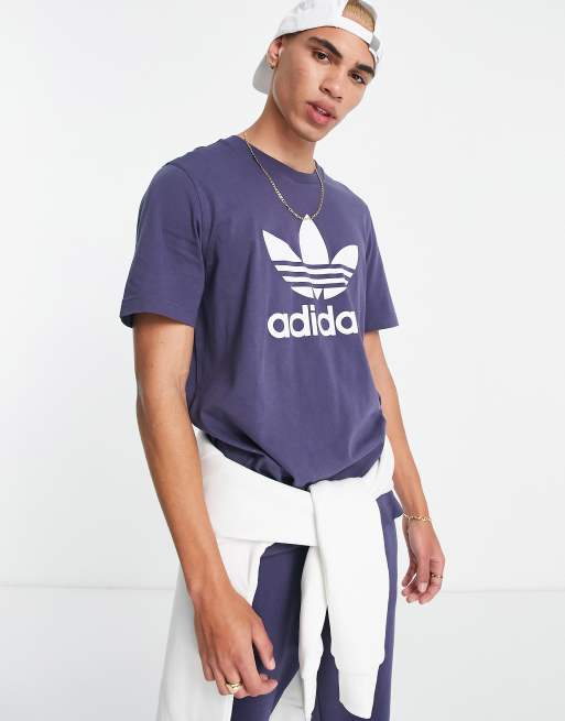 adidas Originals adicolor large logo t-shirt in shadow navy