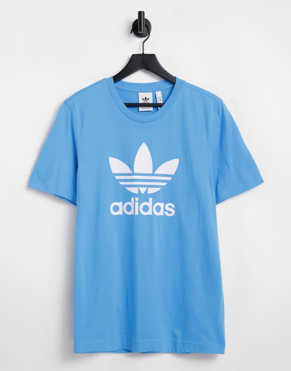 adidas Originals adicolor large logo t-shirt in sky blue