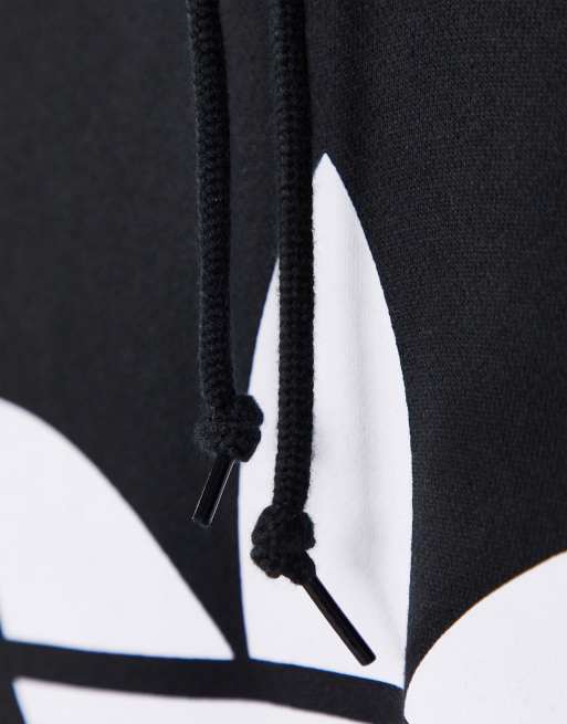 adidas Originals adicolor large trefoil hoodie in black | ASOS