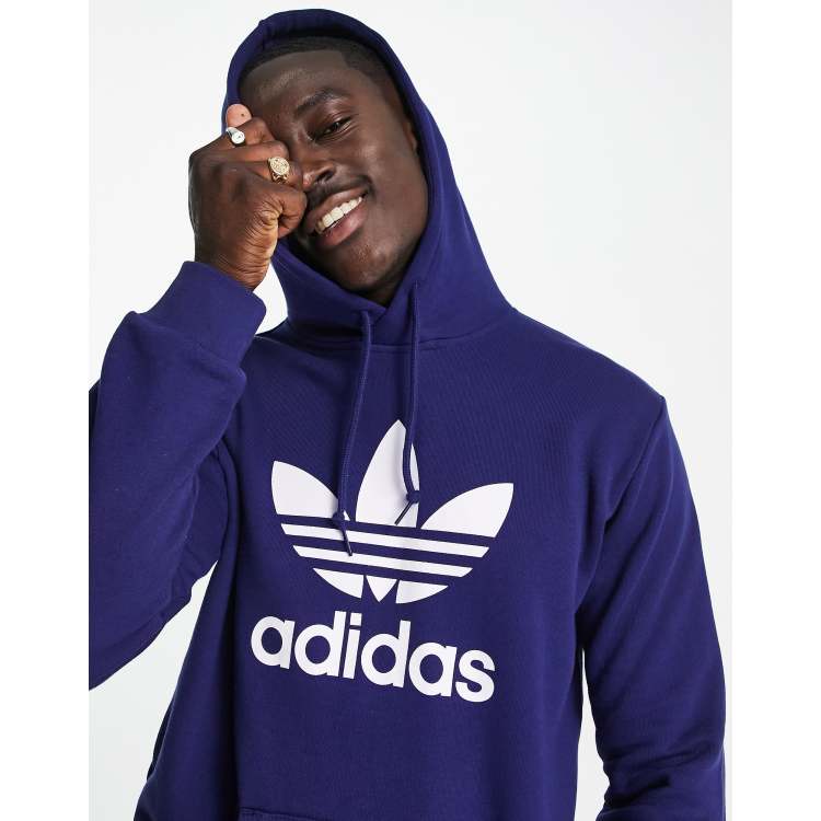 Adidas navy trefoil hoodie 2025
