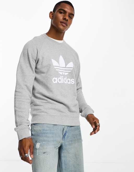 Grey adidas crew 2025 neck sweatshirt