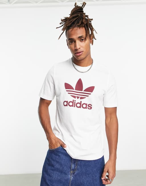 adidas Originals adicolor large trefoil logo t-shirt in white | ASOS