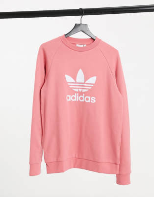 adidas originals overdyed premium sweatshirt with chest logo in pink