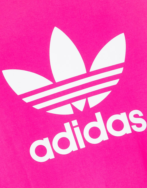 adidas Originals adicolor large trefoil t-shirt in bright pink ASOS