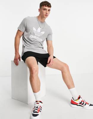 Adidas Originals Adicolor Large Trefoil T-shirt In Gray-grey | ModeSens