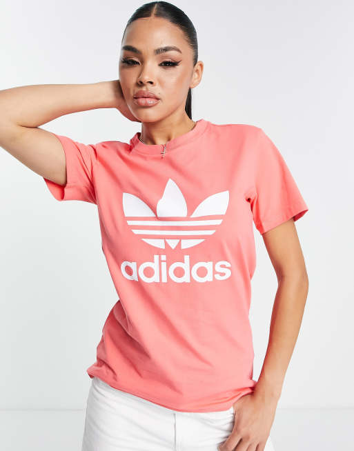 Pink trefoil adidas hot sale shirt