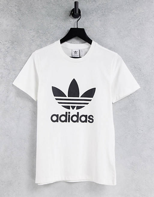 adidas Originals adicolor large trefoil t-shirt in white | ASOS