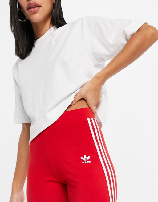 Legging adidas 3 bandes rouge sale