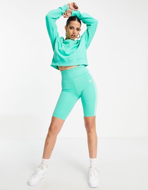 adidas Originals – Adicolor – Leggings in Dunkelgrün mit den 3 Streifen