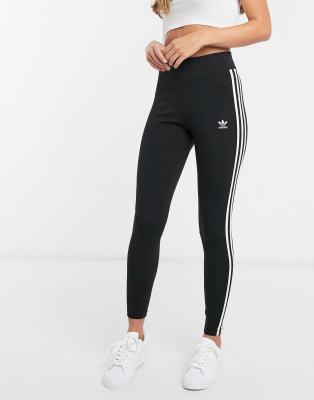 adidas Originals - Adicolor - Leggings vita alta neri con tre strisce | ASOS