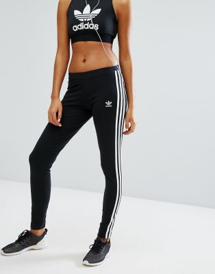 adidas originals 3 stripe black leggings