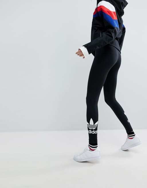 Adidas originals adicolour leggings with discount double trefoil logo