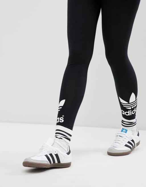 Adidas originals adicolour leggings with discount double trefoil logo