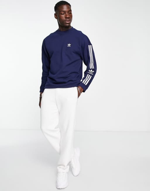 adidas Originals Adicolor lock up crewneck jumper in night indigo ASOS
