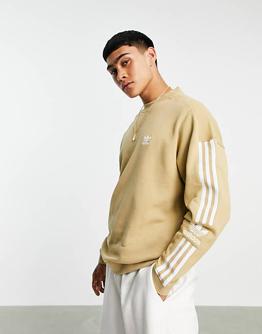 adidas Originals adicolor lock up sweatshirt in beige