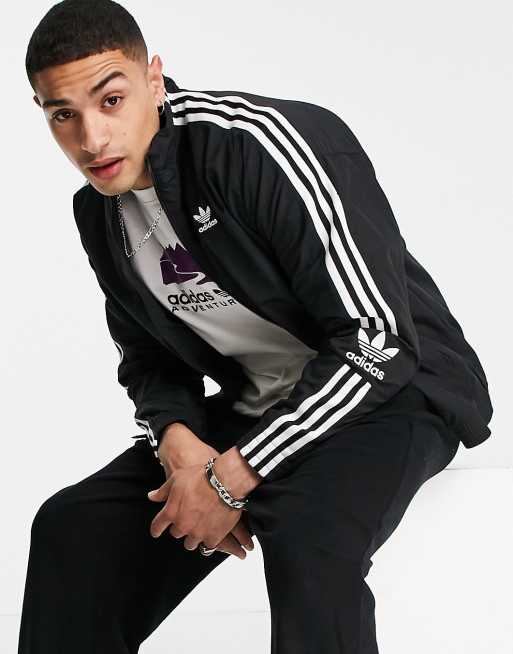 adidas Originals adicolor lock up track jacket in black