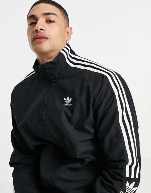 adidas Originals adicolor lock up track jacket in black ASOS