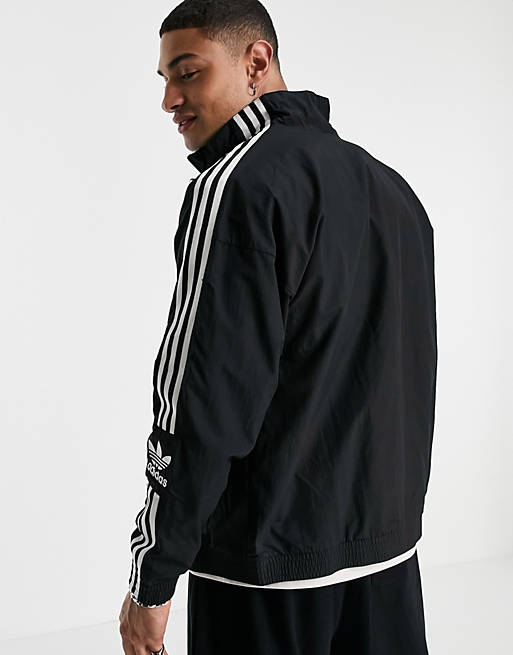 adidas Originals adicolor lock up track jacket in black