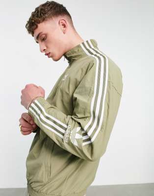 Adidas originals superstar track top khaki best sale