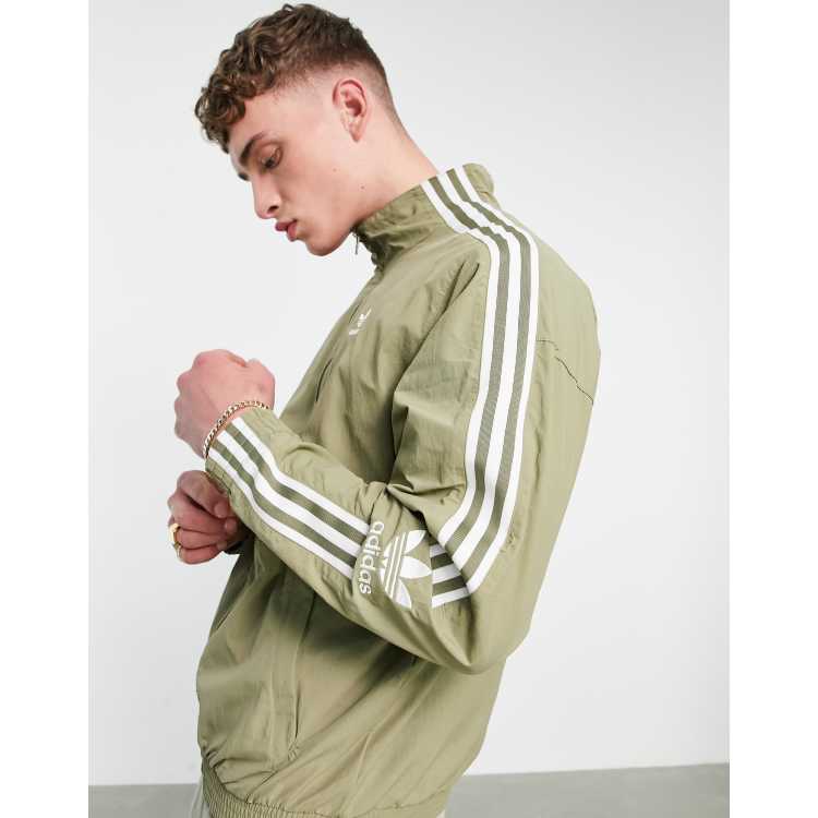 adidas Originals adicolor lock up track jacket in khaki ASOS