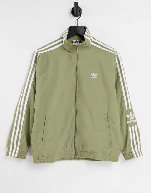 adidas Originals – adicolor – Locked Up – Kakigrön träningsjacka med logga