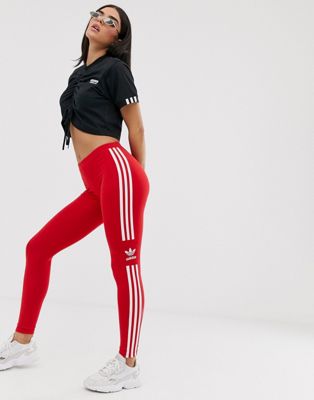 adidas Originals - adicolor locked up - Legging met logo in rood